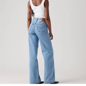 Levi's Ribcage Wide Leg Jeans Medium Wash
